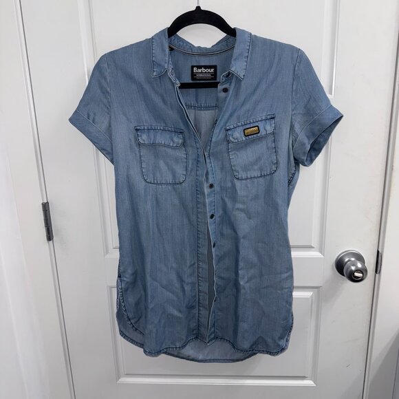 Barbour Short Sleeve Button Down Size 8 - Picture 1 of 4